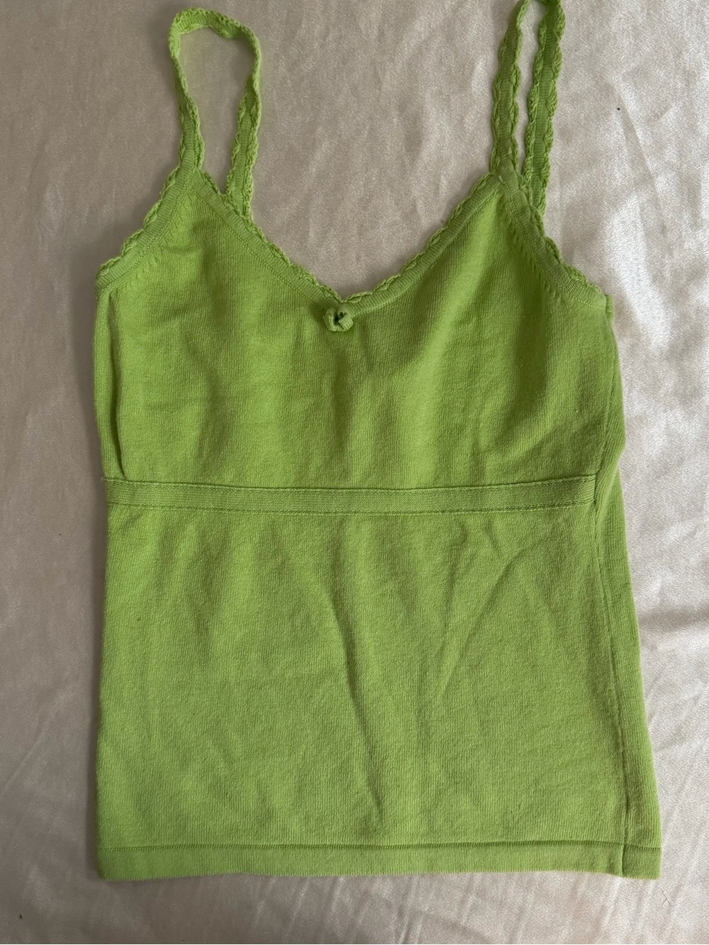 Vintage Airport Clothing Company Y2K Green Lace Babydoll Cami Top Small